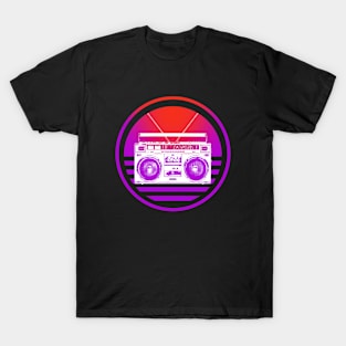 Retro boombox sunset T-Shirt